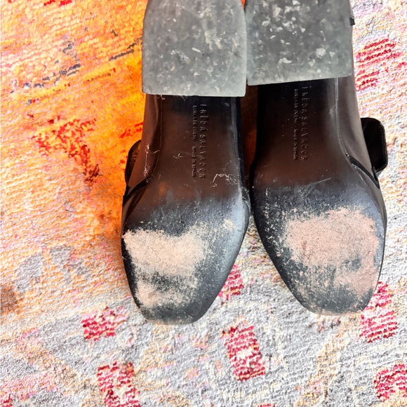 Freda Salvador Western Black Leather Mule Pumps - Picture 6 of 8